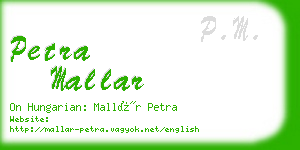 petra mallar business card